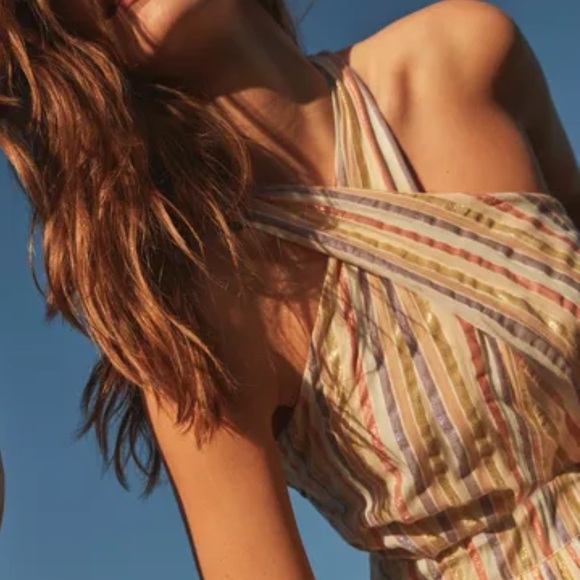 Boden nwot sz 8 Metallic Stripe Maxi Dress - Picture 5 of 11